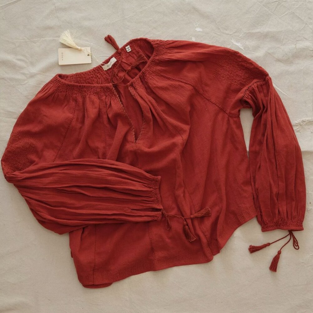 Doen Source Embroidered Gauze Top